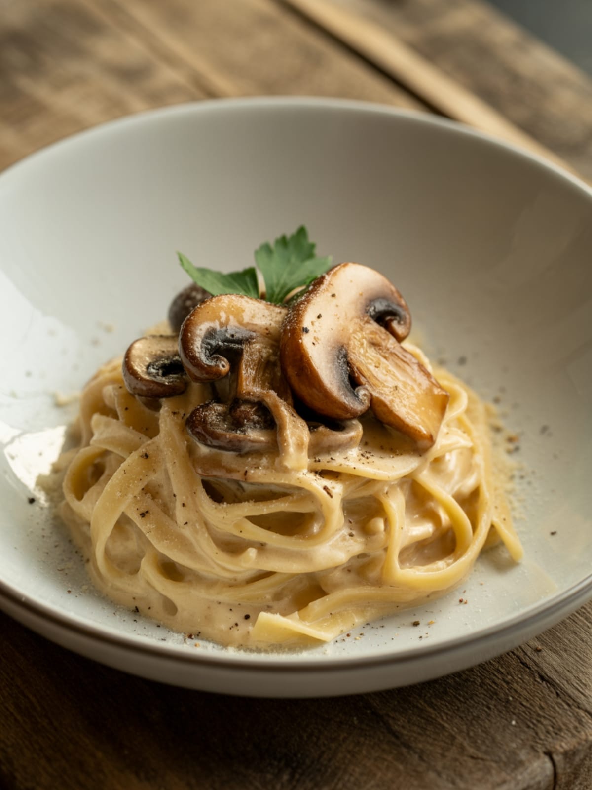 Mushroom Alfredo Pasta