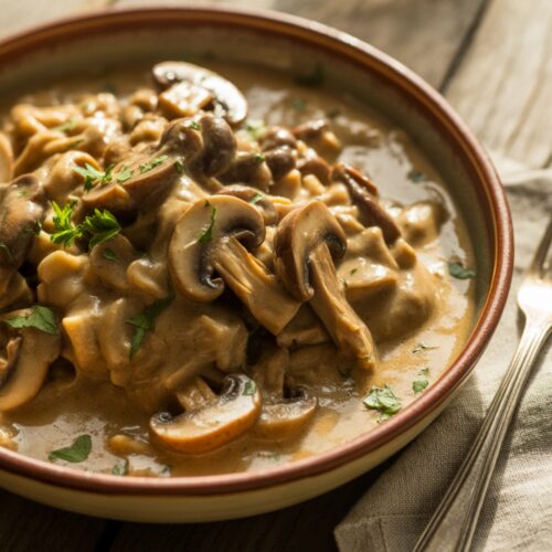 Mushroom and Seitan Stroganoff Recipe