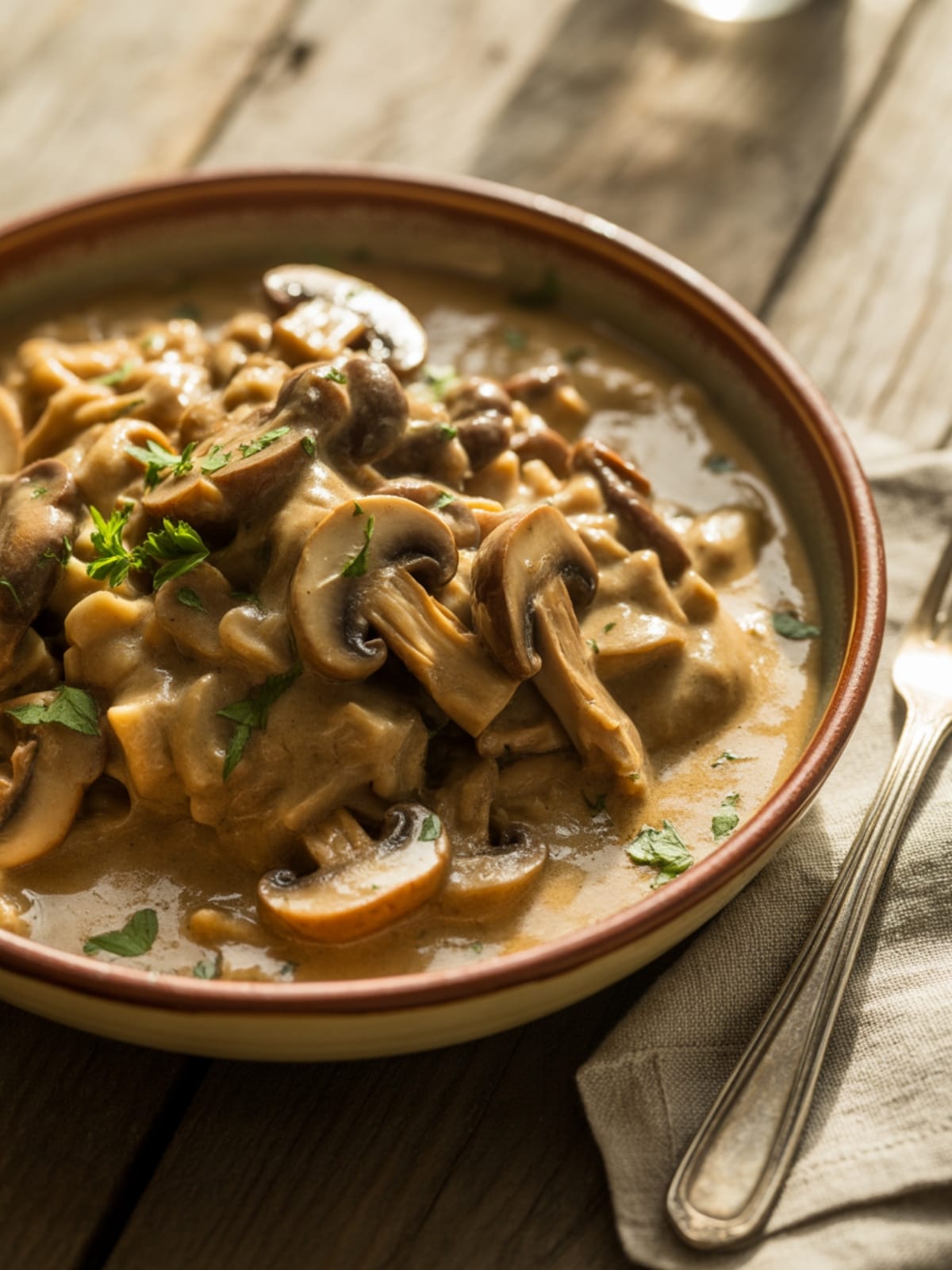 Mushroom and Seitan Stroganoff- A Plant-Based Comfort Classic You'll Crave