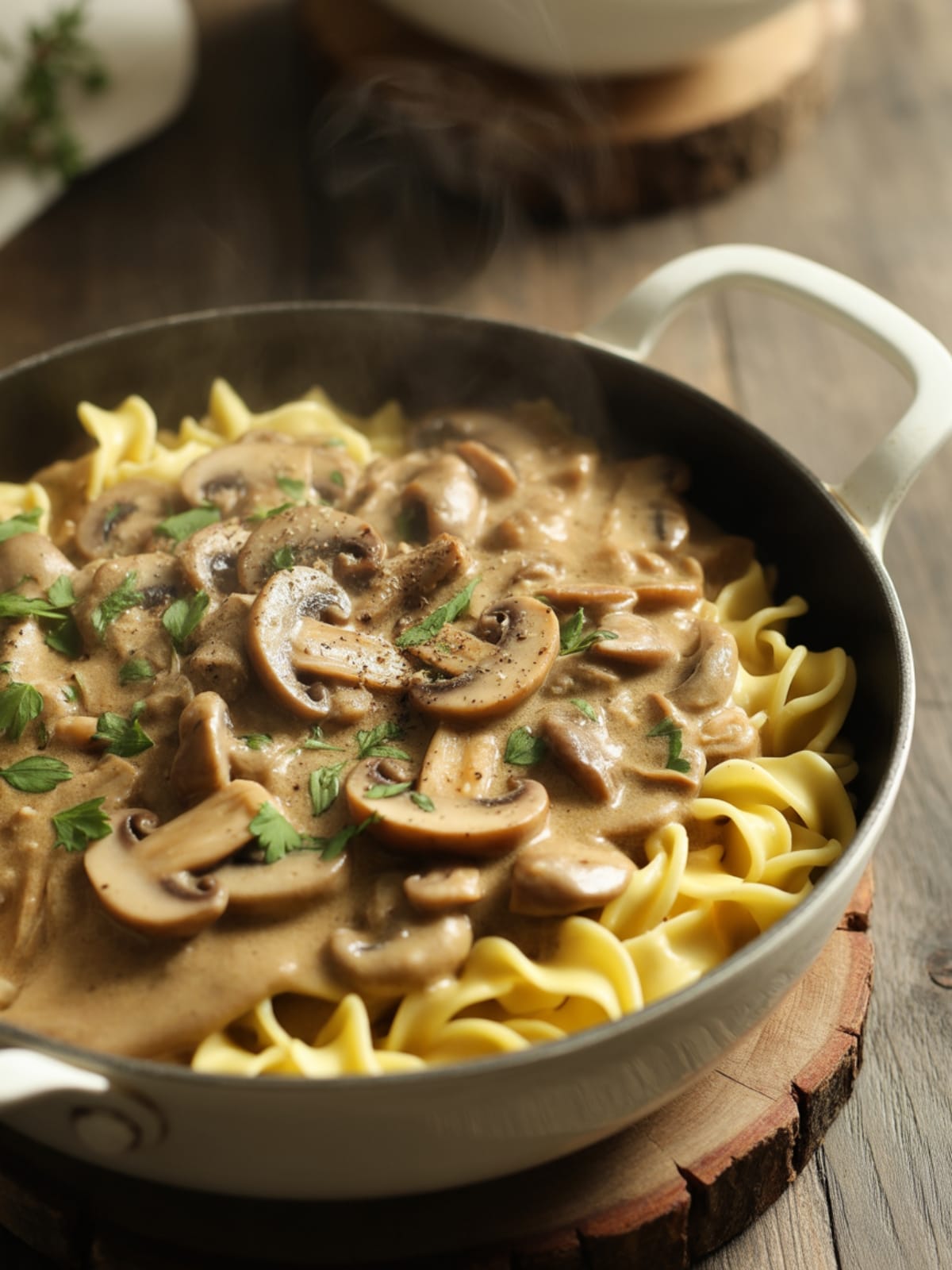 One Pot Vegan Mushroom Stroganoff