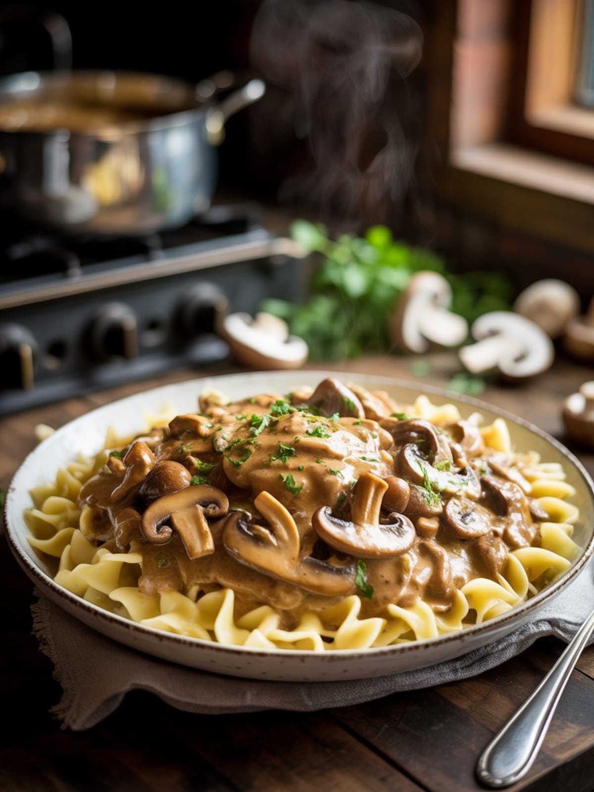 One Pot Vegan Mushroom Stroganoff In 30 Minutes