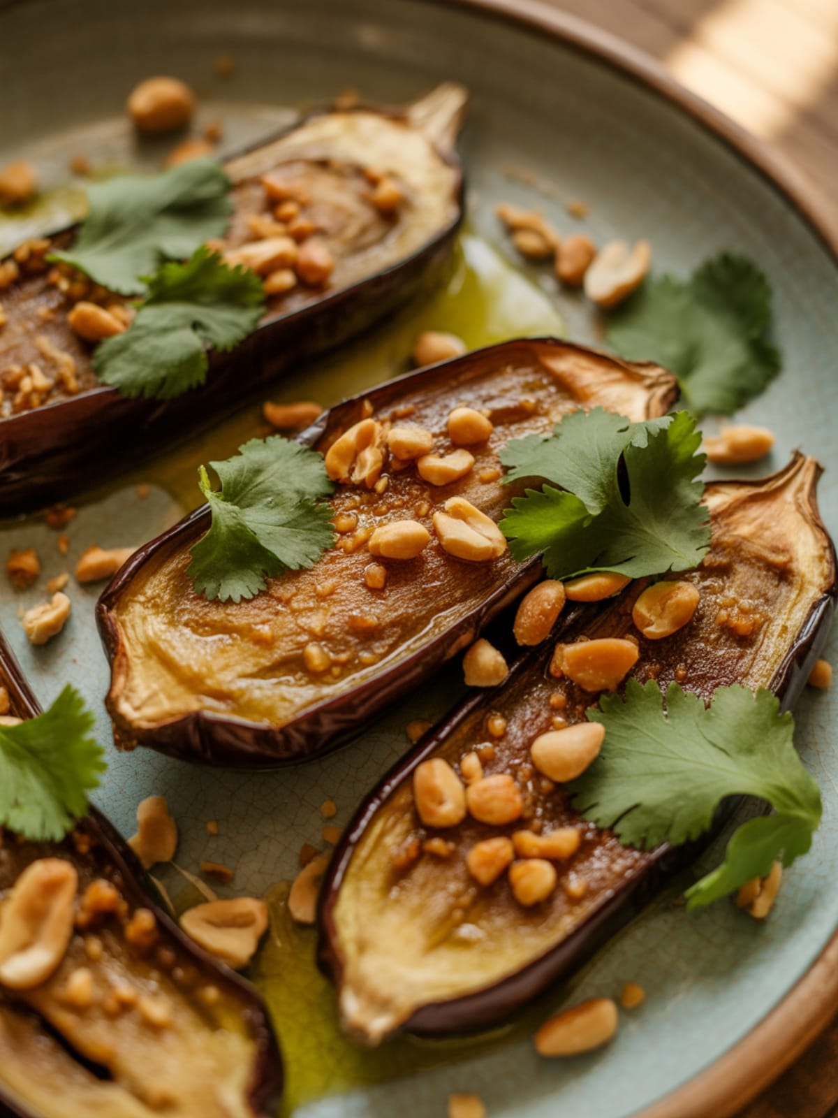 Peanut Butter & Miso Roasted Aubergines