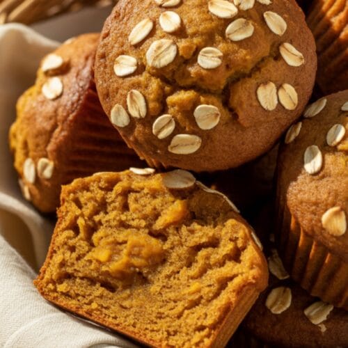 Pumpkin Banana Oatmeal Muffins