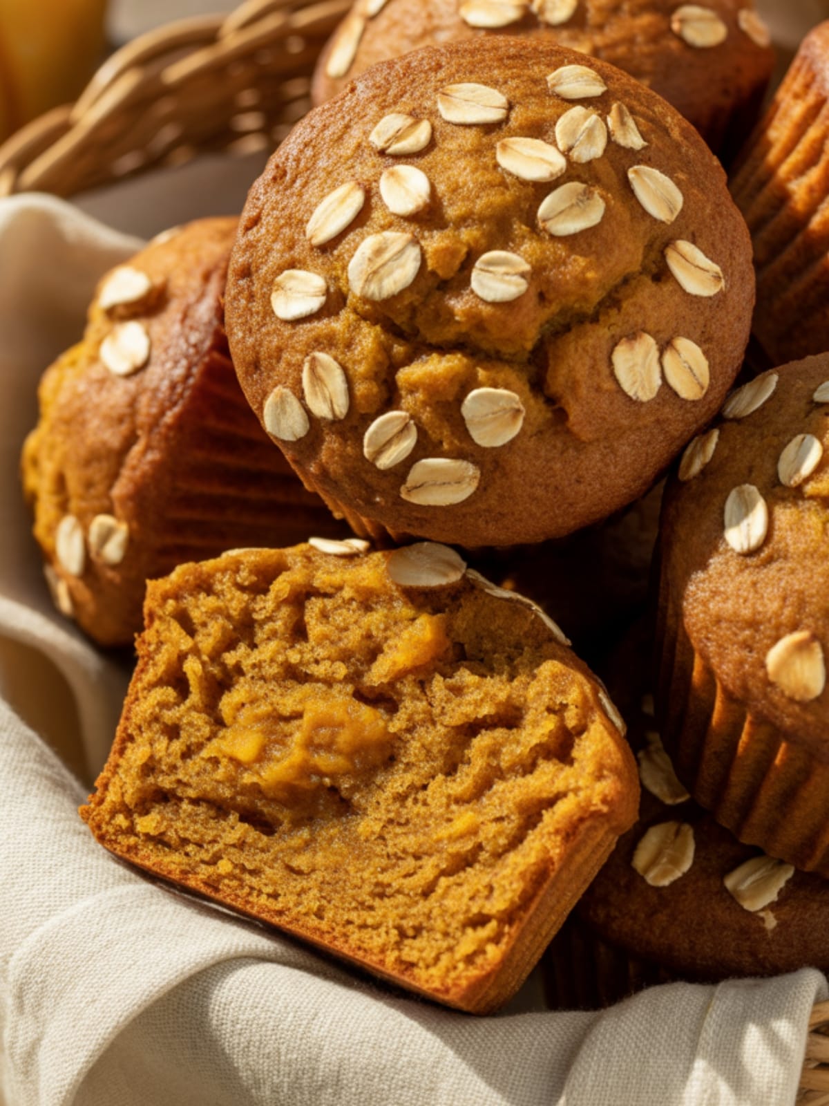 Pumpkin Banana Oatmeal Muffins