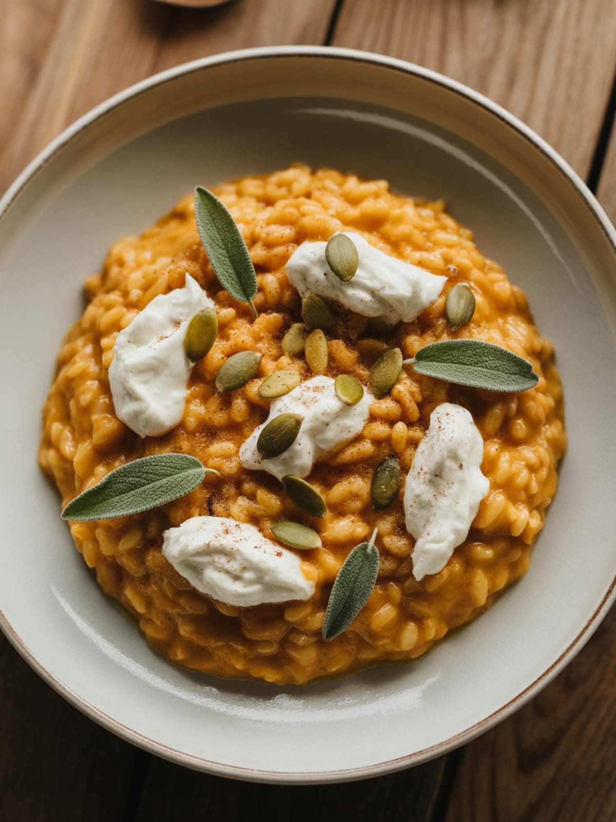 Pumpkin Risotto with Goat Cheese