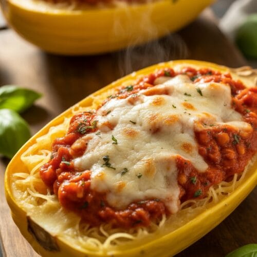 Spicy Tomato Parmesan Stuffed Spaghetti Squash: A Flavor-Packed Vegetarian Delight