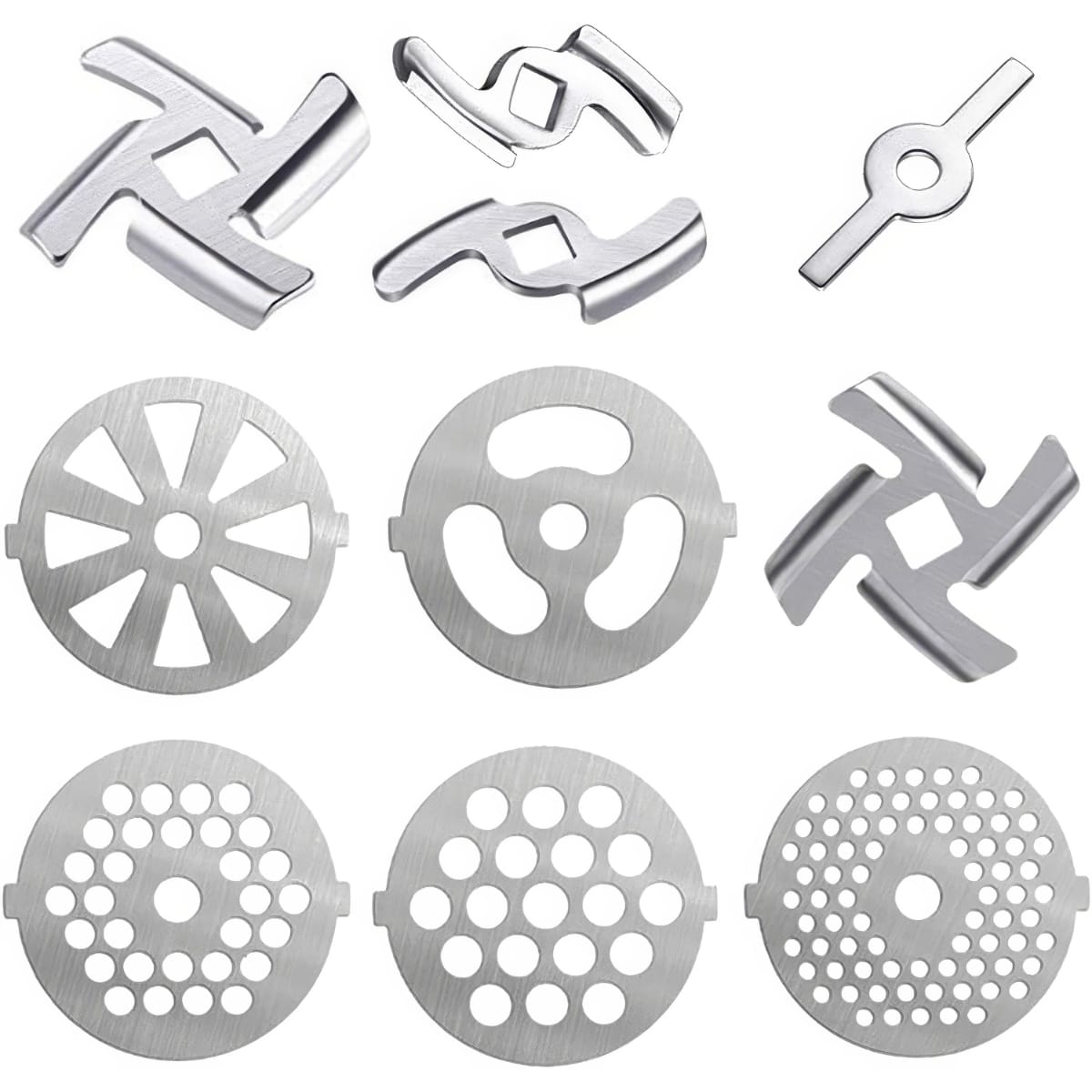 10-Piece Stainless Steel Meat Grinder Blades