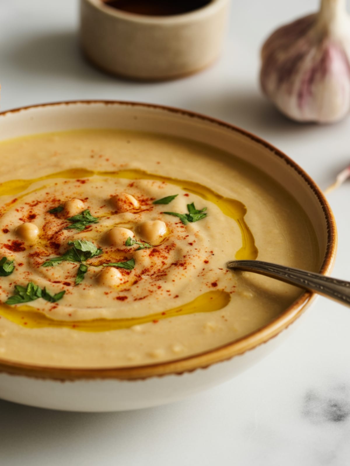 Vegan Garlic Chickpea Soup