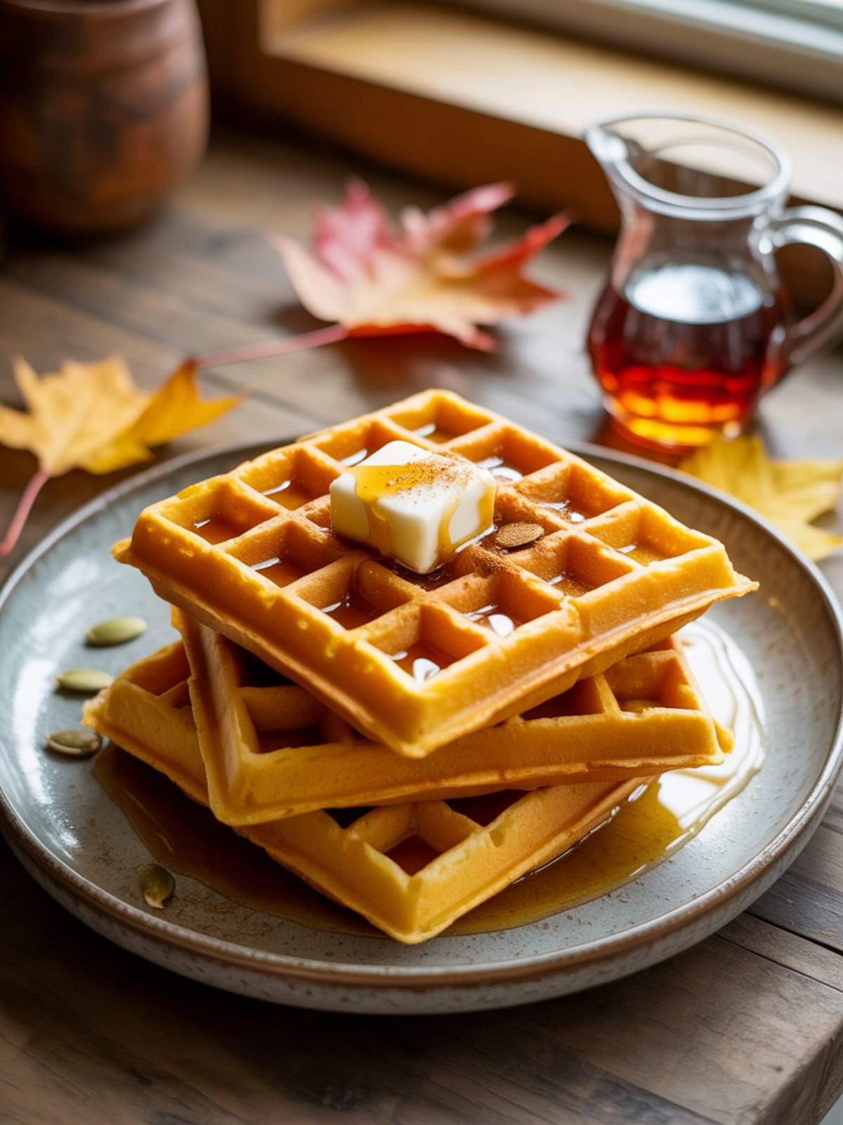Vegan Pumpkin Waffles Easy Fall Breakfast