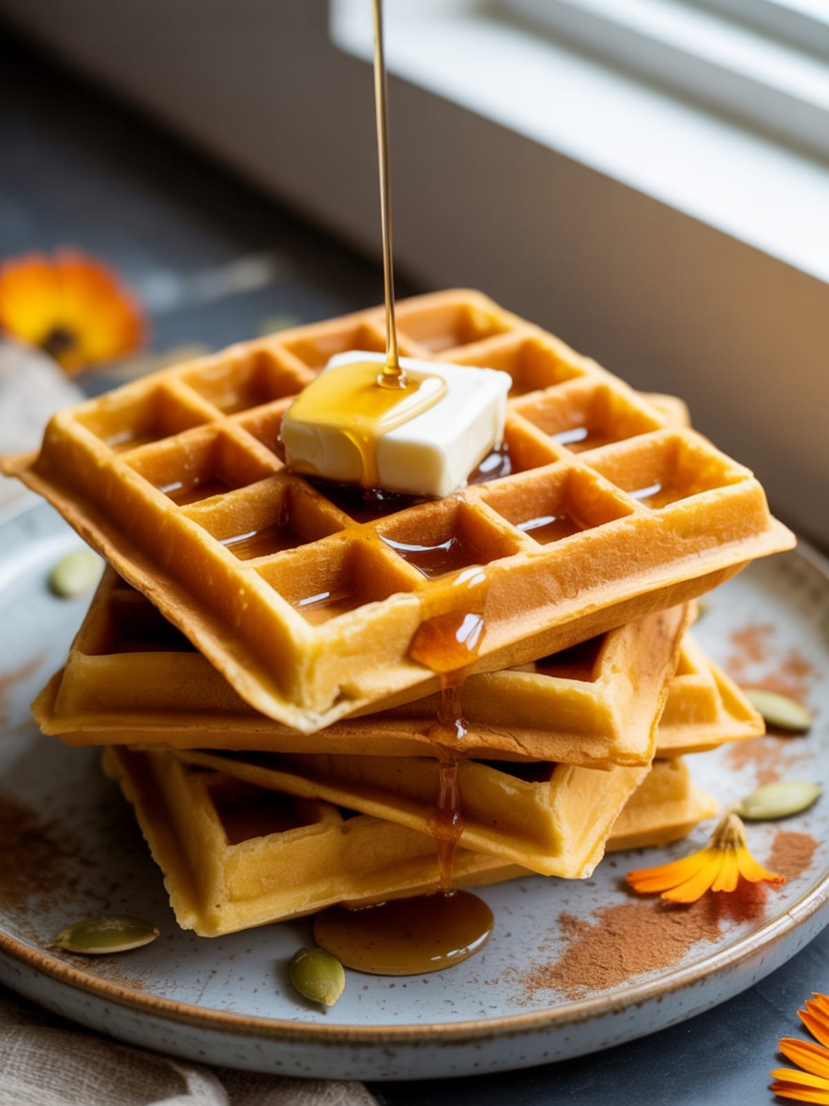 Vegan Pumpkin Waffles
