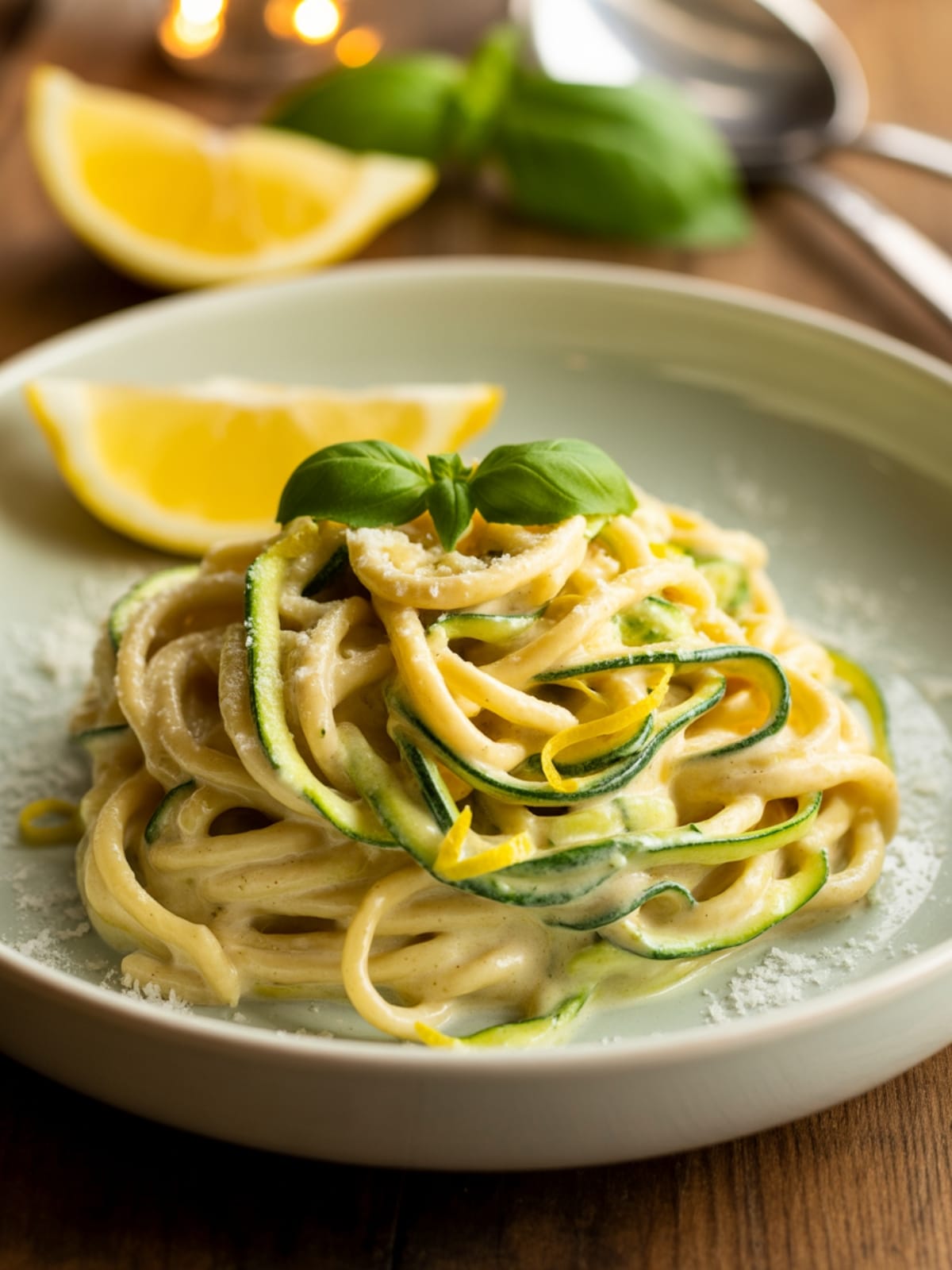 Vegetarian Zucchini Lemon Pasta with Ricotta