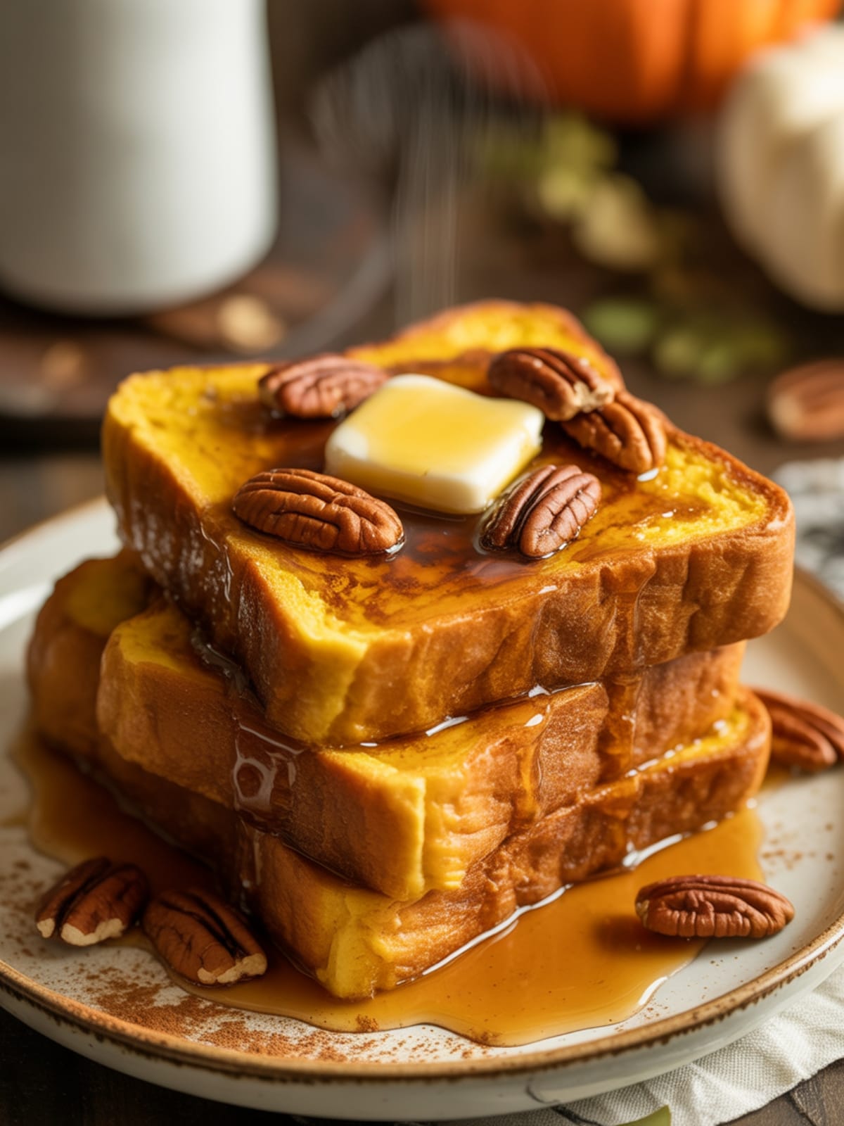 Pumpkin Pecan Brioche French Toast