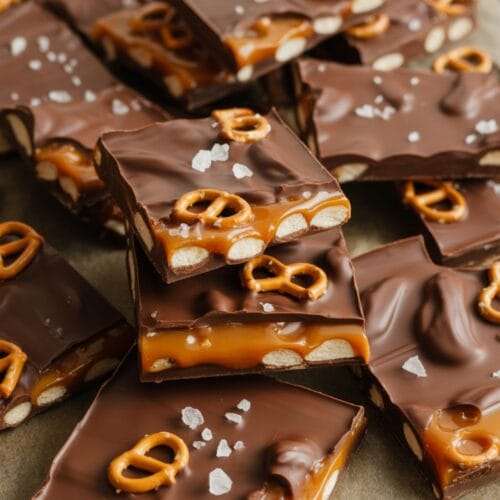 The Best Salted Caramel Pretzel Bark