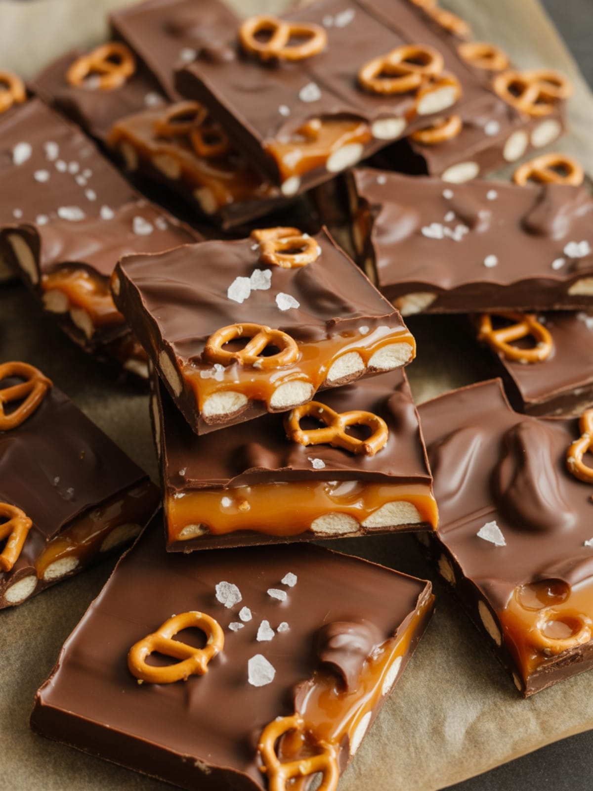 The Best Salted Caramel Pretzel Bark