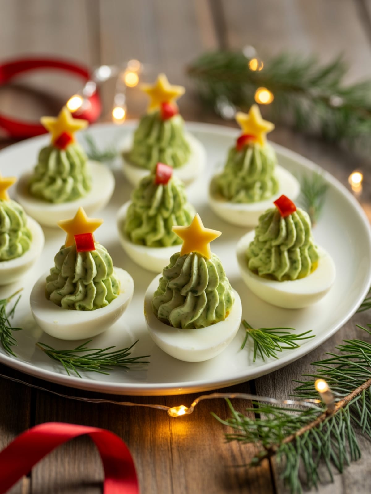 Christmas Tree Deviled Eggs