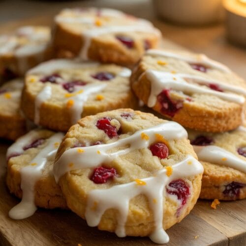 Cranberry Orange Shortbread Cookies