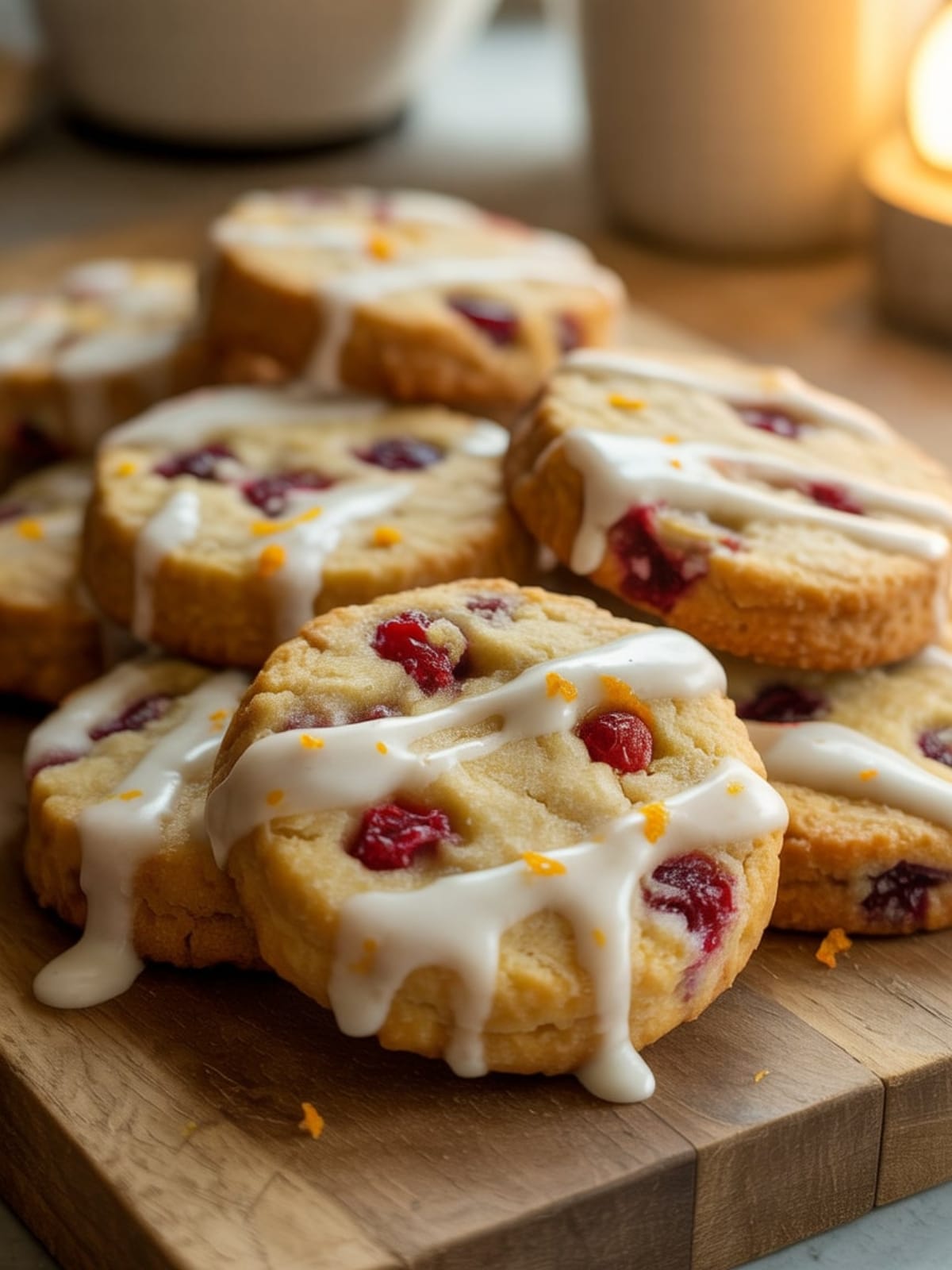 Cranberry Orange Shortbread Cookies