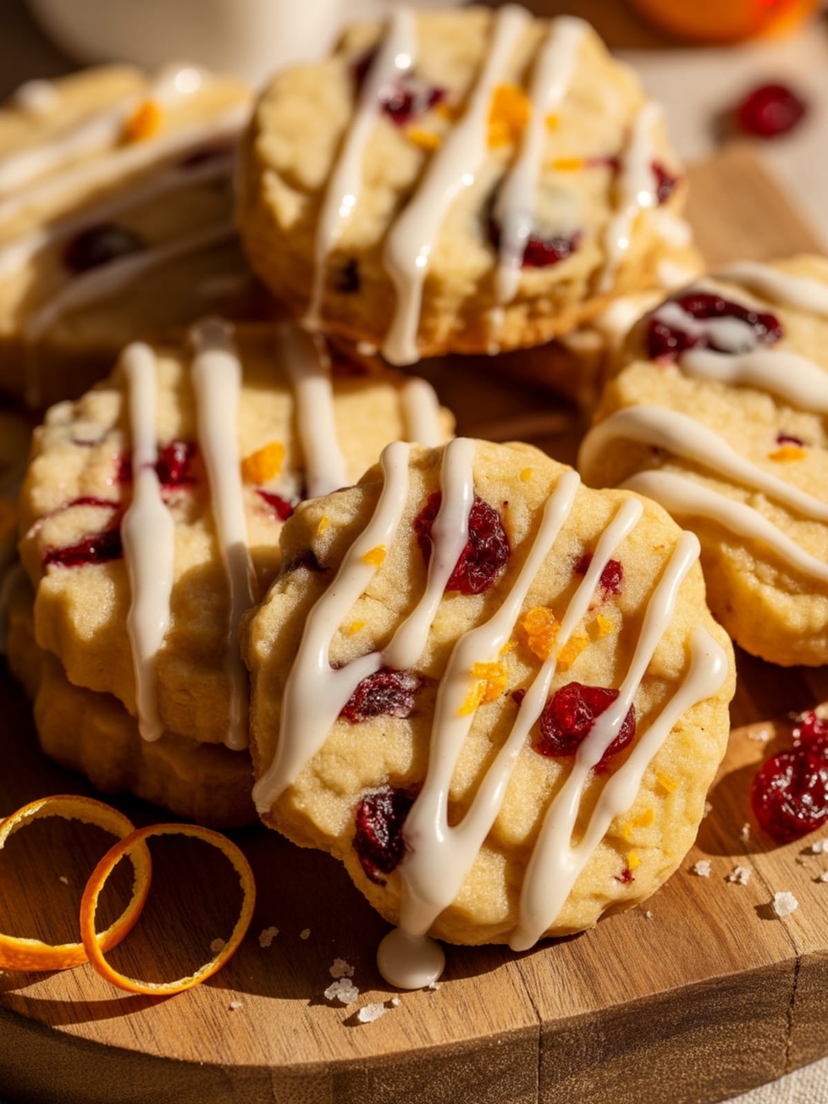Cranberry Orange Shortbread Cookies