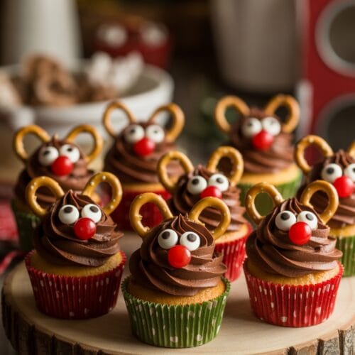 Easy Reindeer Cupcakes