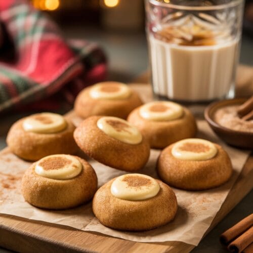 Eggnog Snickerdoodle Thumbprint Cookies Recipe