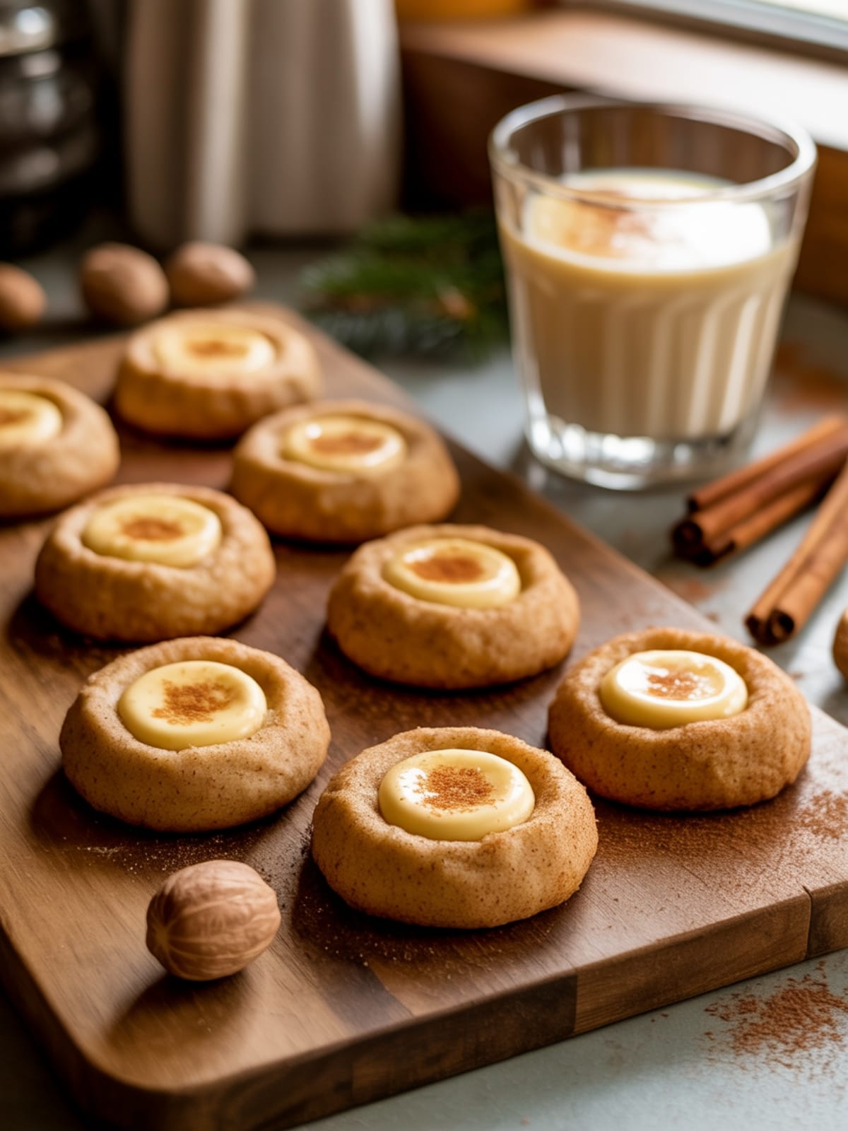 Eggnog Snickerdoodle Thumbprint Cookies: Your New Holiday Favorite