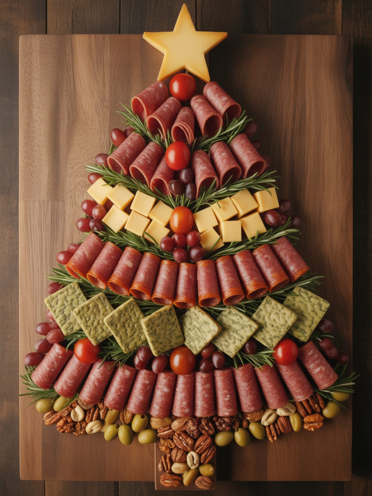 Festive Christmas Tree Cheese Board