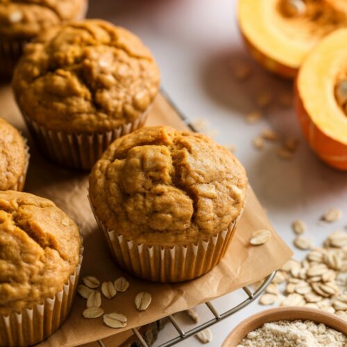 Gluten-Free Pumpkin Oat Flour Muffins