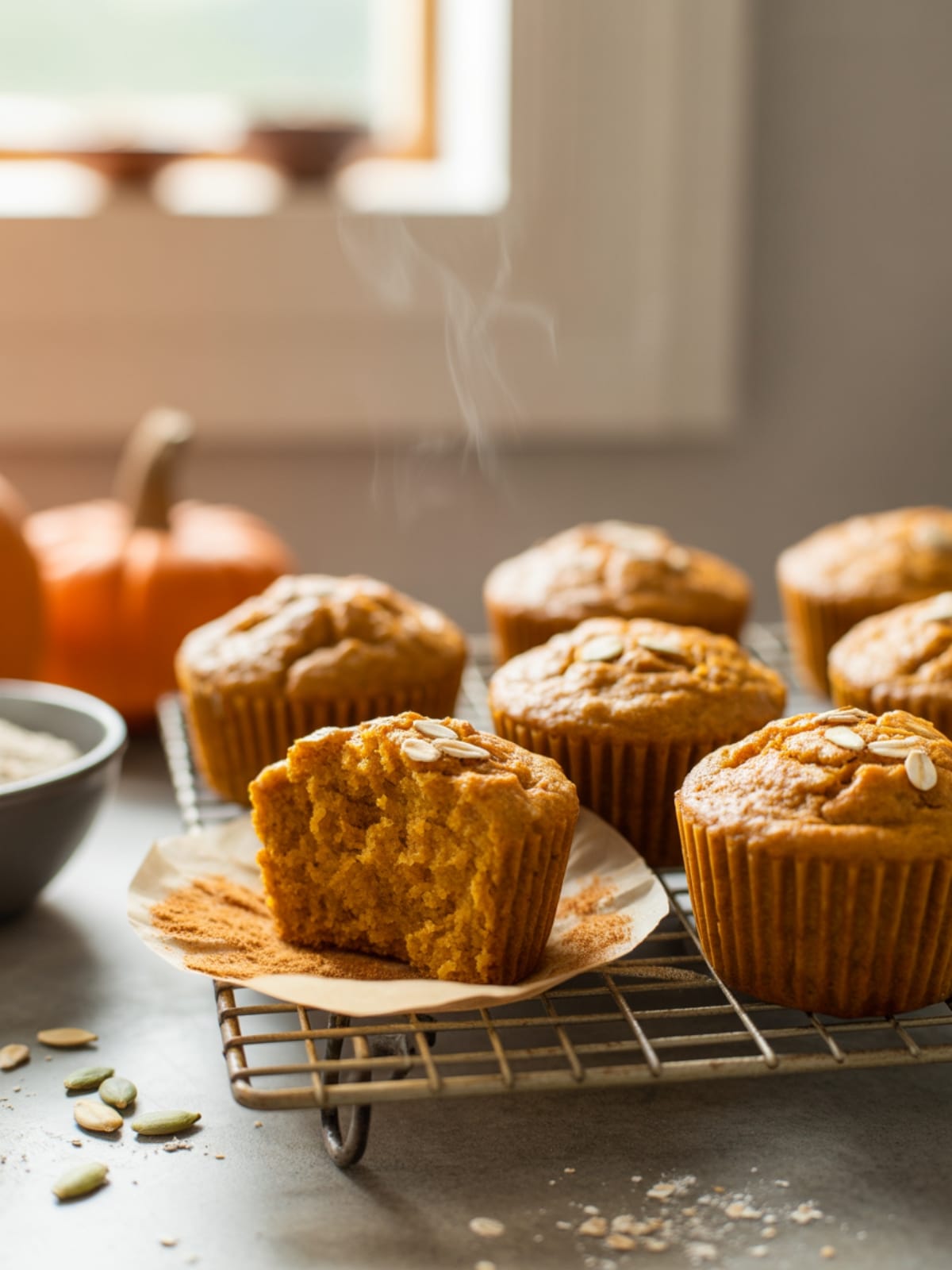 Gluten Free Pumpkin Oat Flour Muffins Easy Recipe