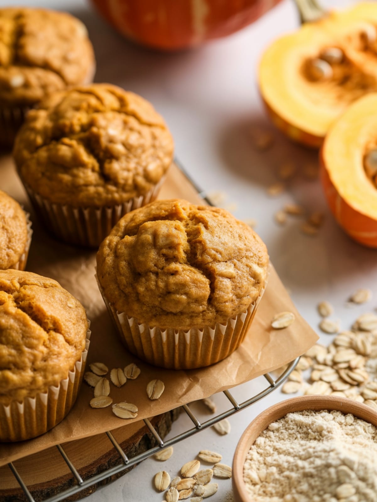 Gluten-Free Pumpkin Oat Flour Muffins