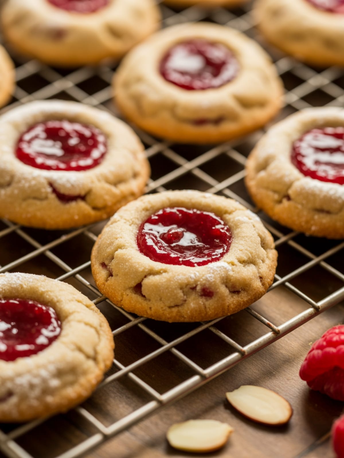 Raspberry Almond Shortbread Cookies