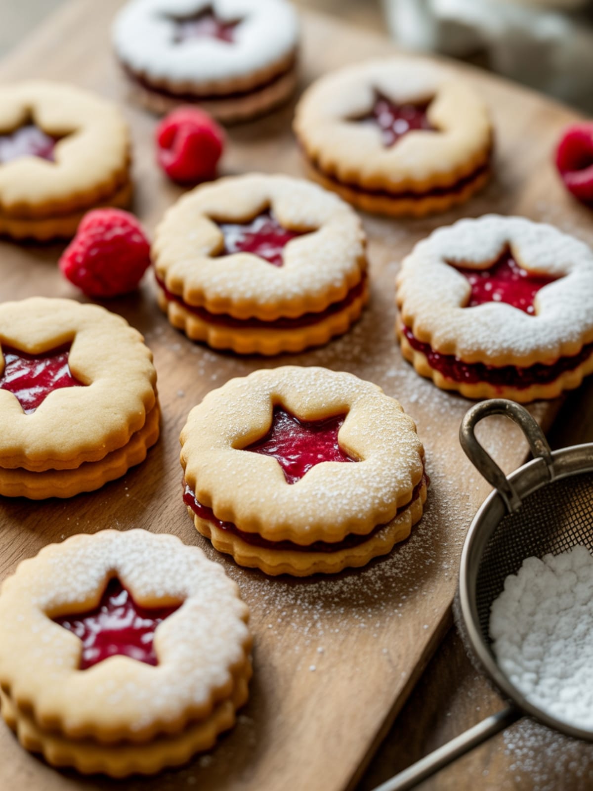 Raspberry Linzer Christmas Cookies