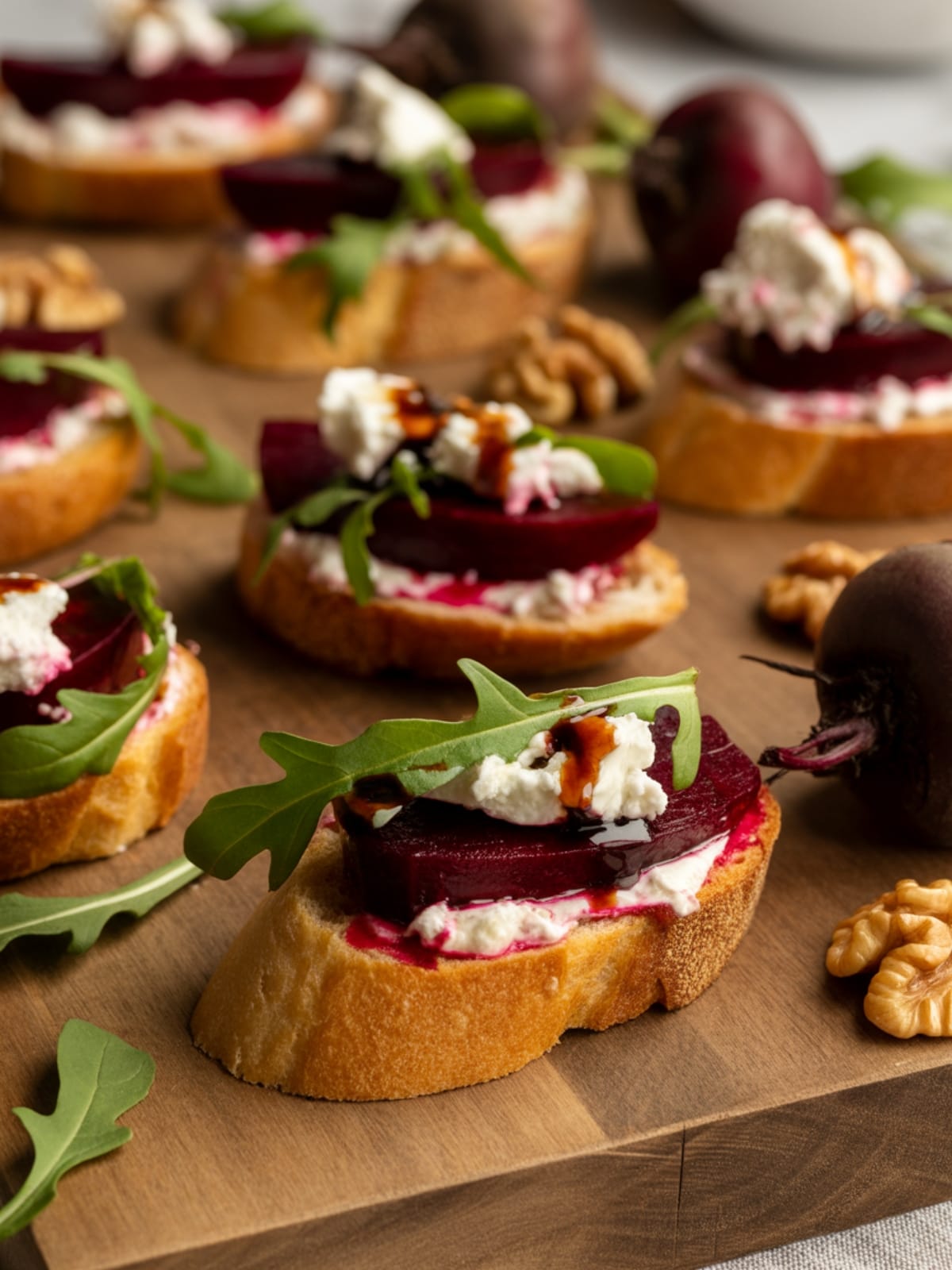 Roasted Beet and Goat Cheese Salad on Crostini: A Vibrant Appetizer You'll Crave