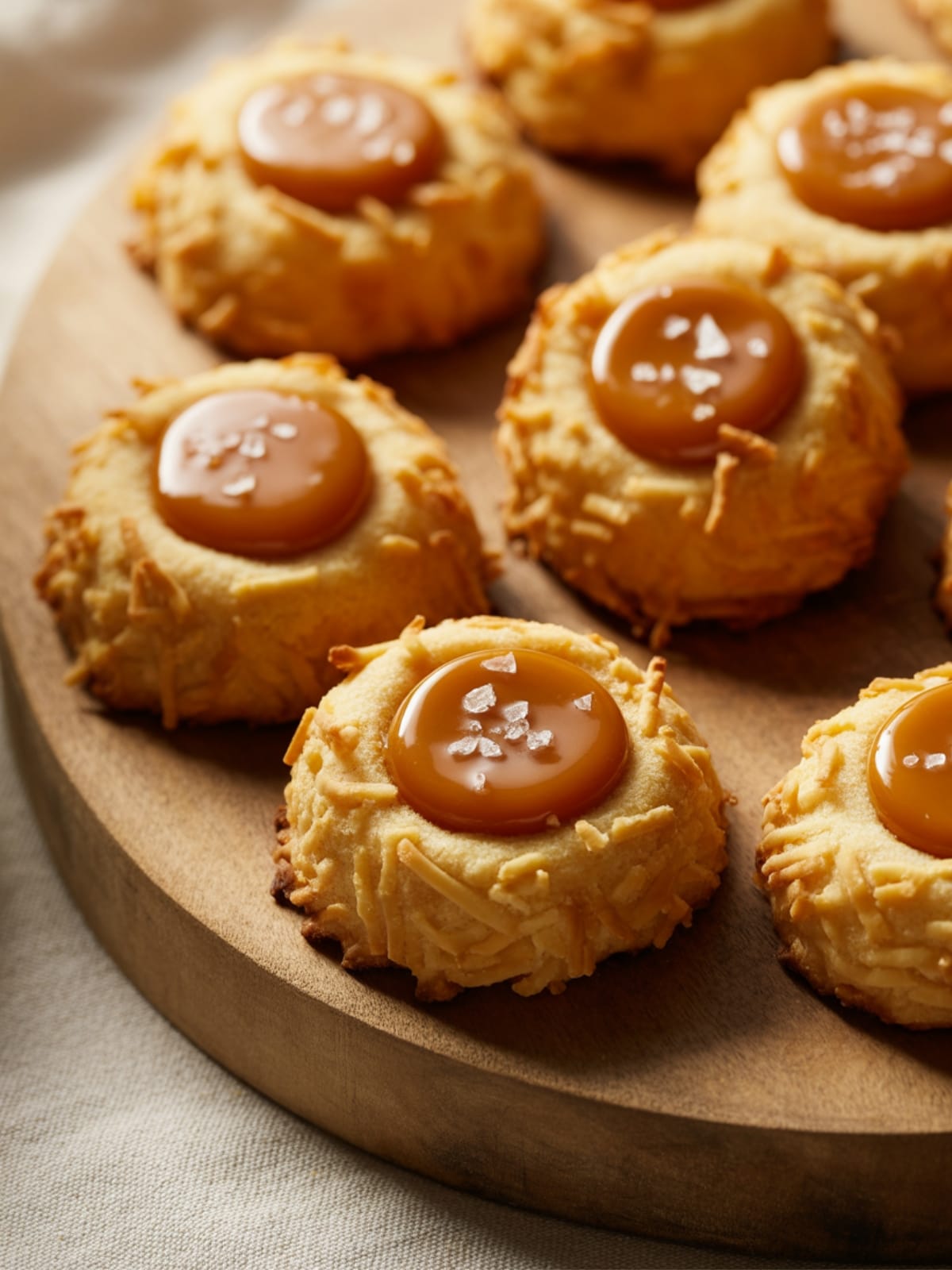 Salted Caramel Coconut Thumbprints