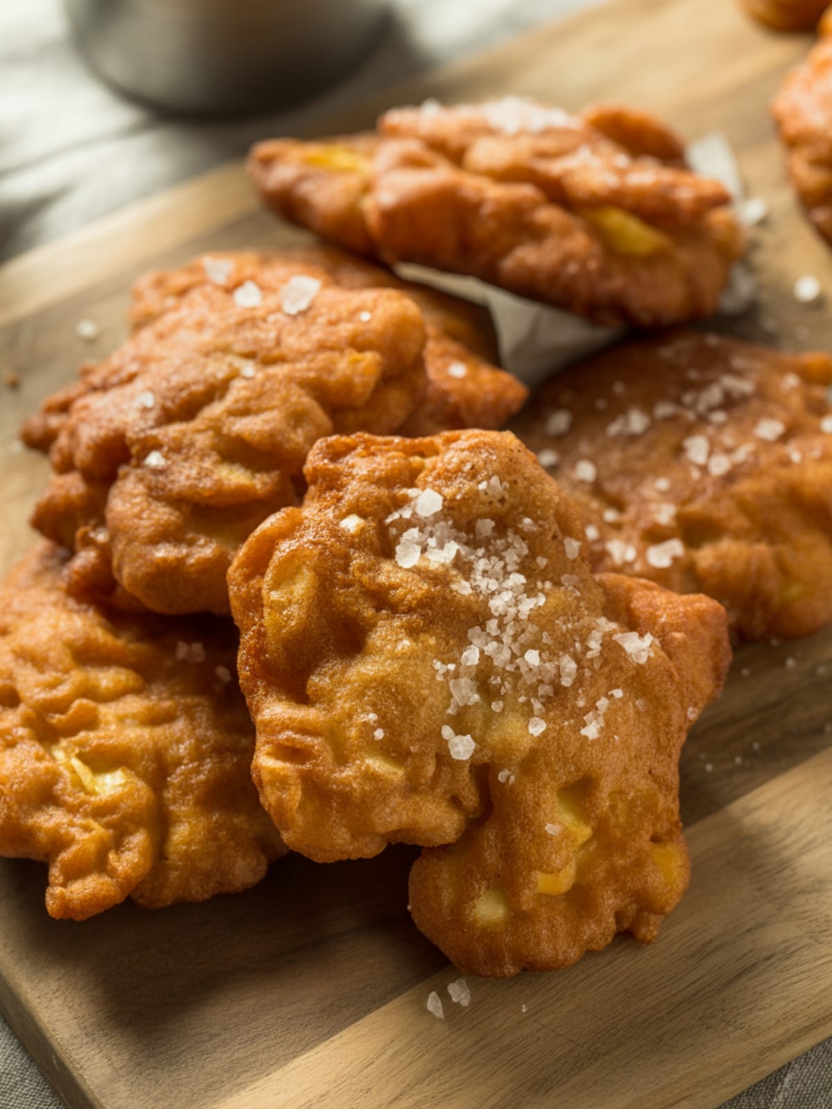 Salted Honeycrisp Fritters Crispy Apple Treat