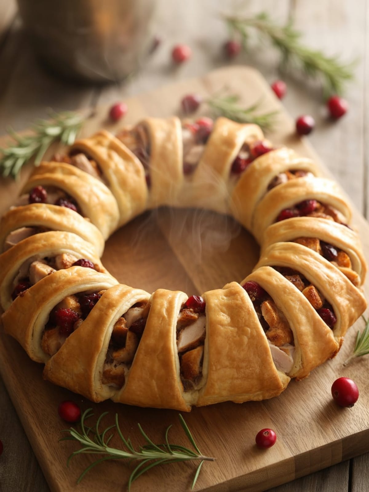 Savory Turkey and Cranberry Crescent Ring