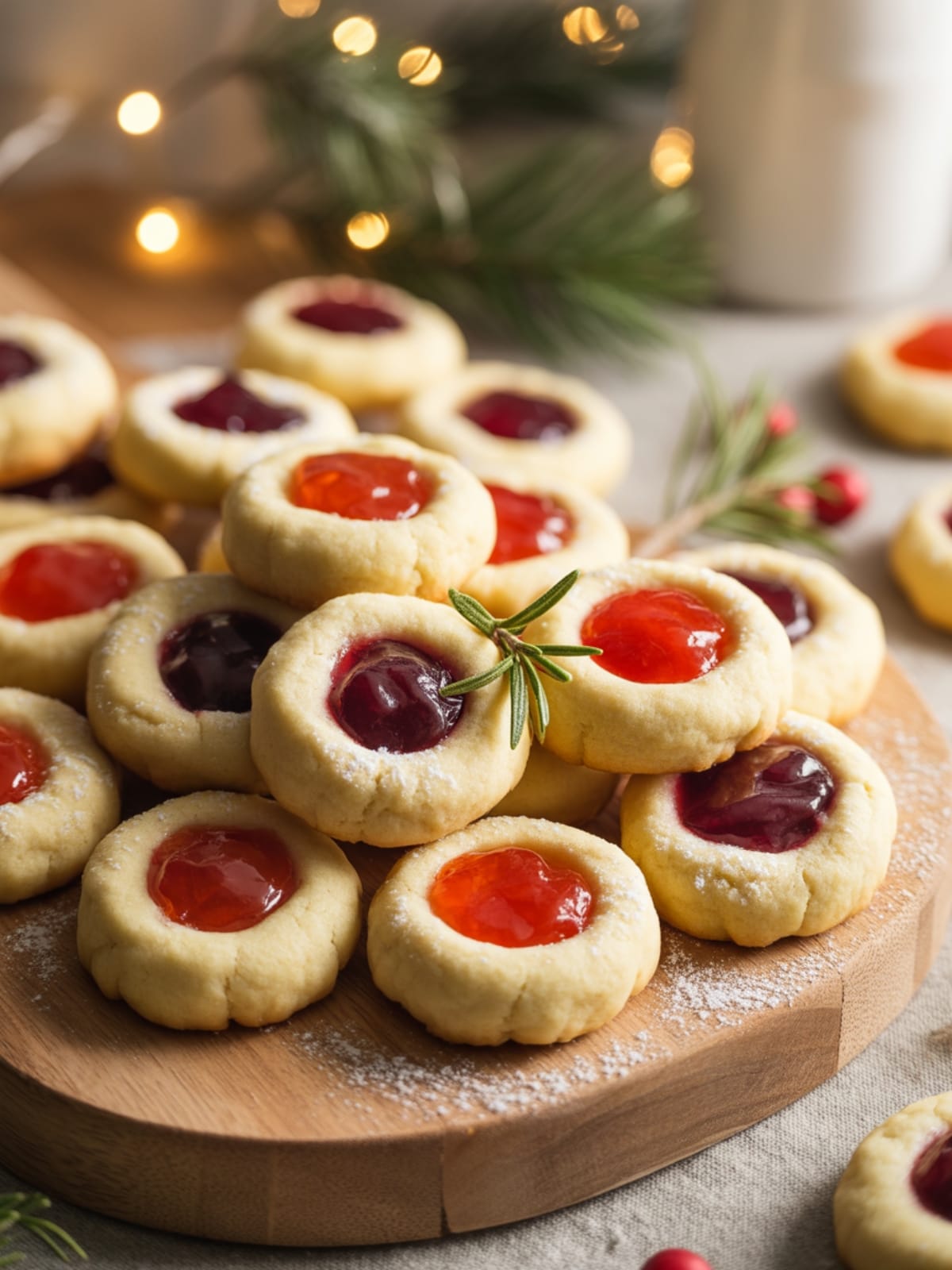 Soft Christmas Thumbprint Cookies