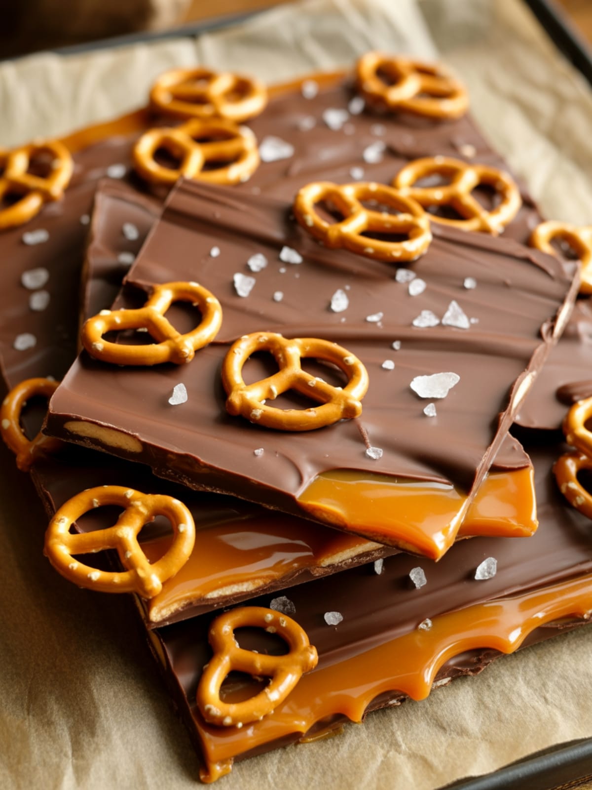 The Best Salted Caramel Pretzel Bark