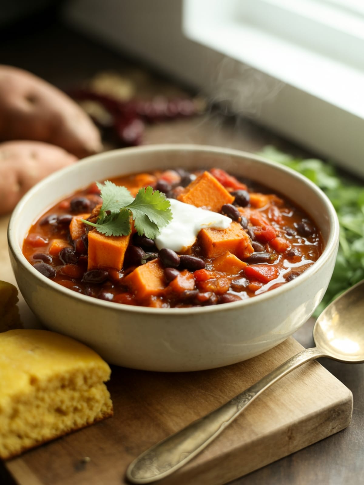 Vegetarian Sweet Potato and Black Bean Chili