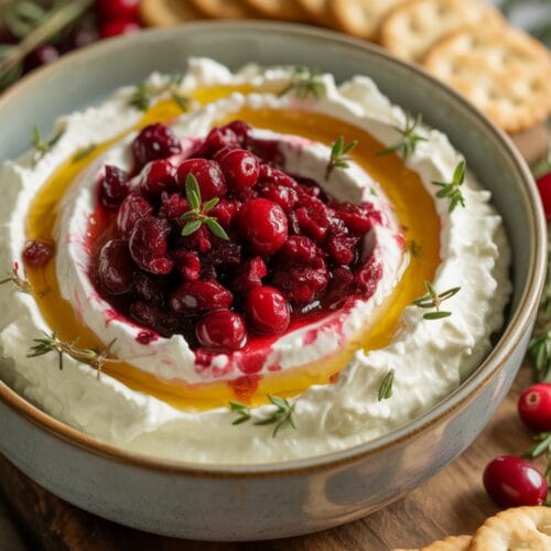 Cranberry Whipped Feta Dip: A Festive Blend of Sweet & Savory Perfect for Holiday Gatherings