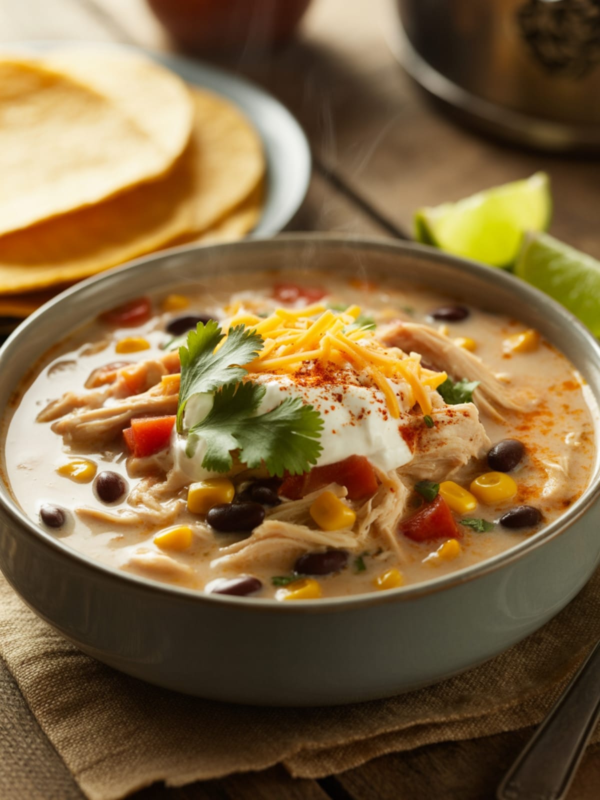 Creamy Chicken Taco Soup: A Comforting Mexican-Inspired Bowl
