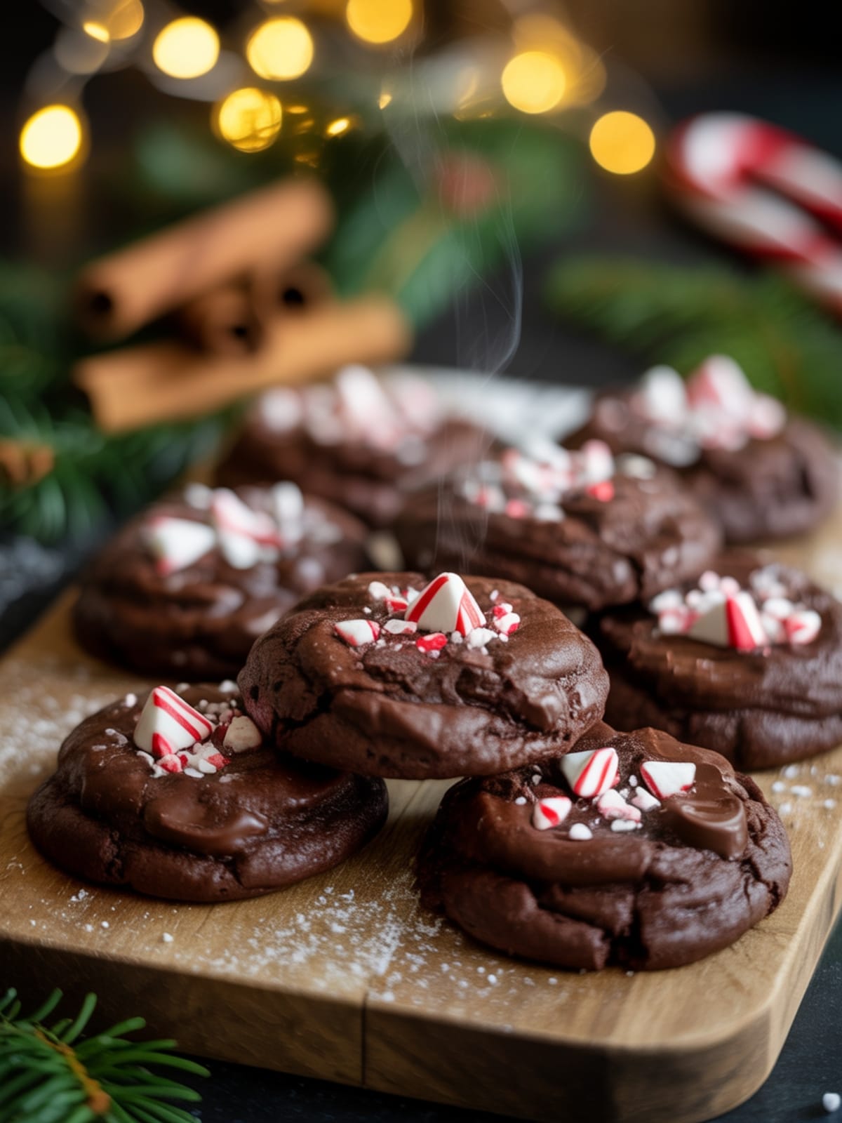 Double Chocolate Peppermint Christmas Cookies