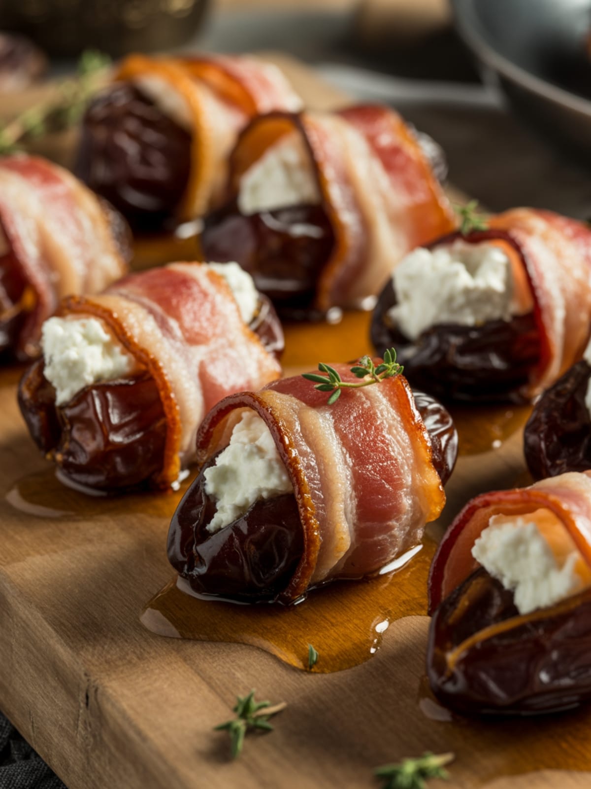 Goat Cheese Bacon Wrapped Dates