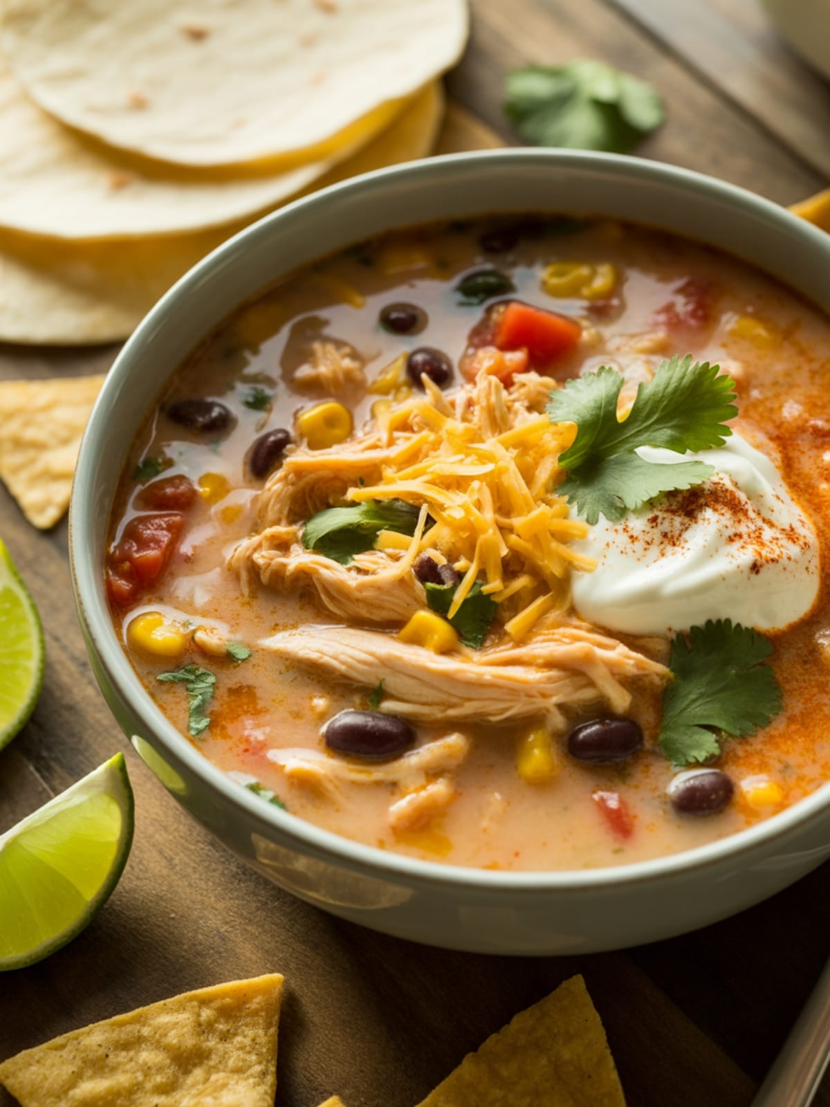 Healthy Creamy Chicken Taco Soup In 20 Minutes