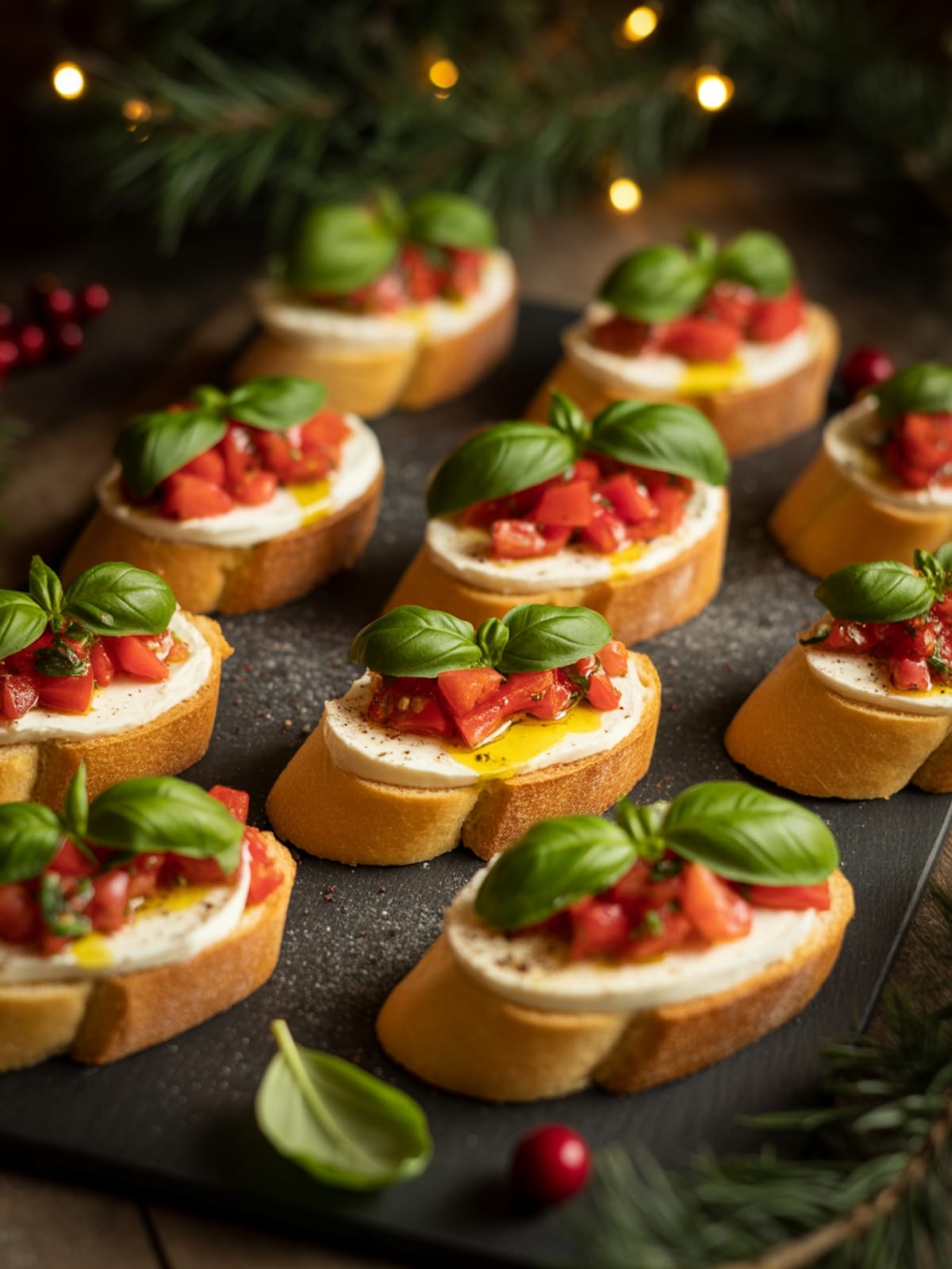 Italian Crostini Christmas Appetizer