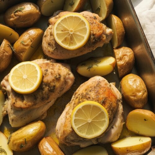 Lemon Greek Chicken and Potatoes: A One-Pan Mediterranean Feast