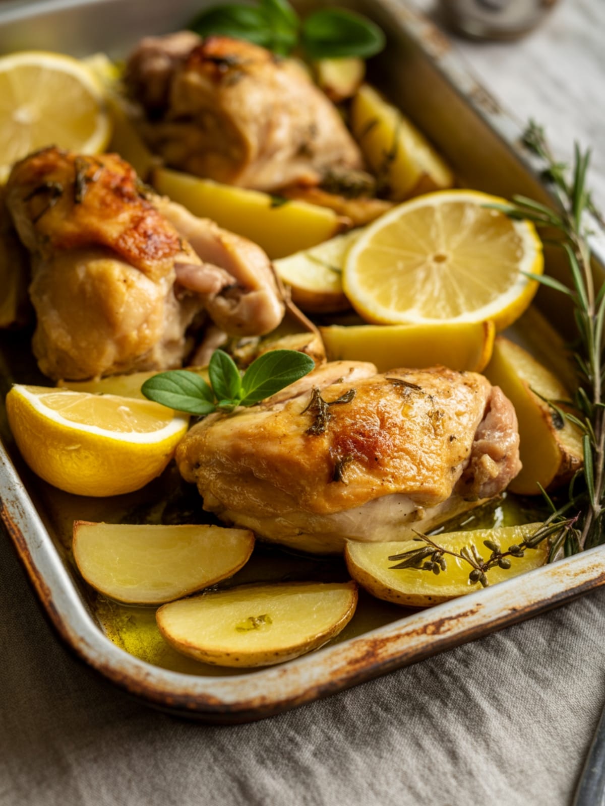 Lemon Greek Chicken and Potatoes Easy One Pan Dinner