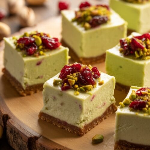 Pistachio & Cranberry Cheesecake Bites: Festive Mini Treats You'll Adore