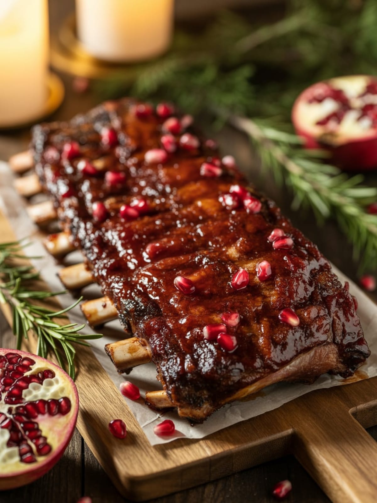 Pomegranate-Glazed Christmas Ribs