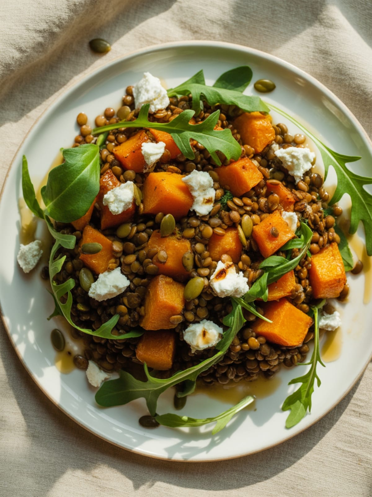 Protein Packed Lentil And Pumpkin Salad