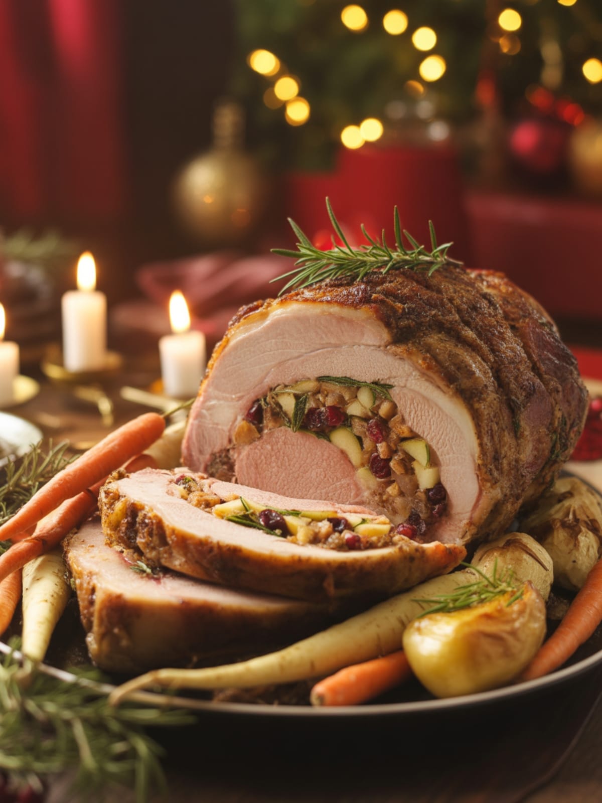 Quick Stuffed Christmas Pork Roast